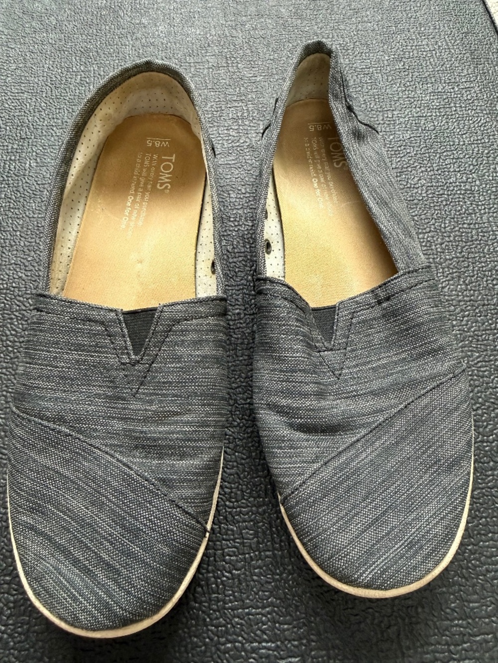 Tom’s Charcoal Gray Slip Ons Size 8.5